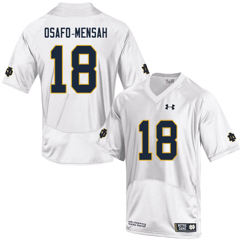 Men #18 Nana Osafo-Mensah Notre Dame Fighting Irish College Football Jerseys Sale-White